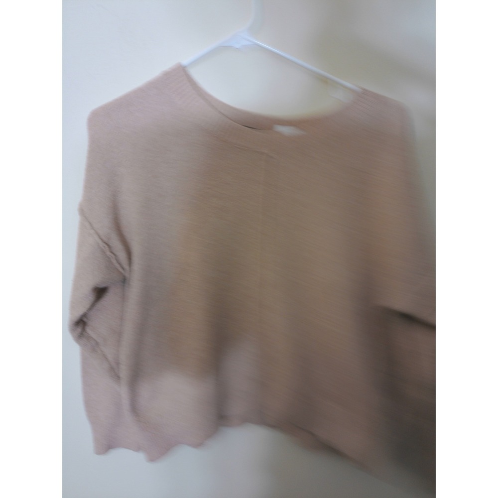 Forever 21 Sweater Women S Beige Exposed Seam Knit Relaxed Minimalist Fall
